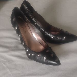 Chic Black Studded Heels